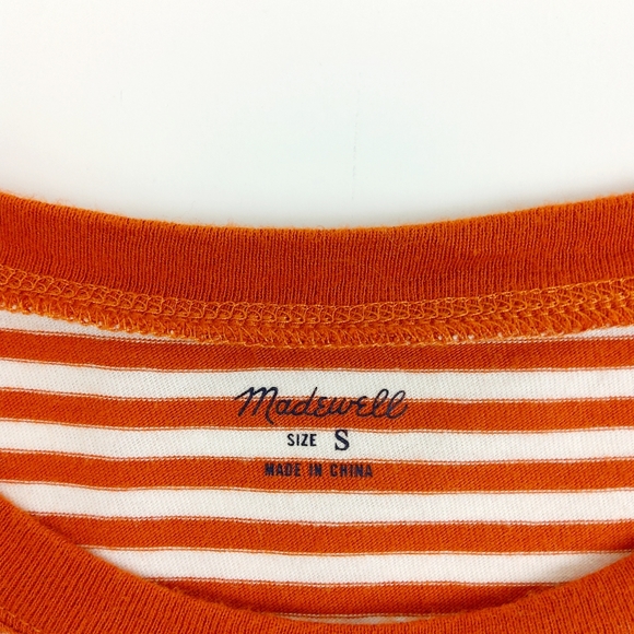 Madewell Rust Stripe Tee Size Small - Picture 3 of 6